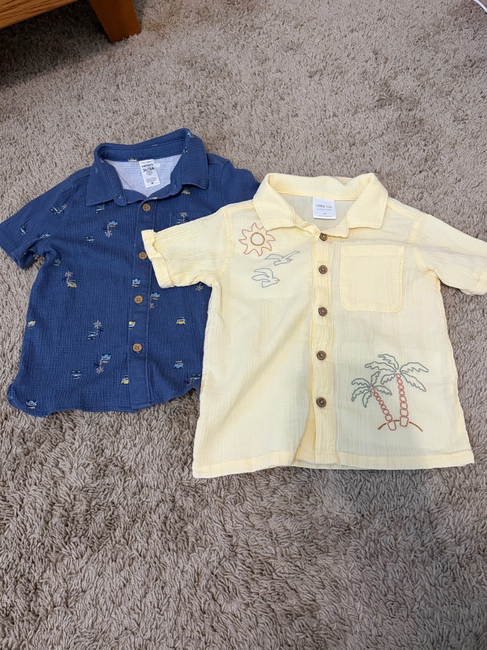 Two Hawaiian-Style Shirts 🏝️ 3T